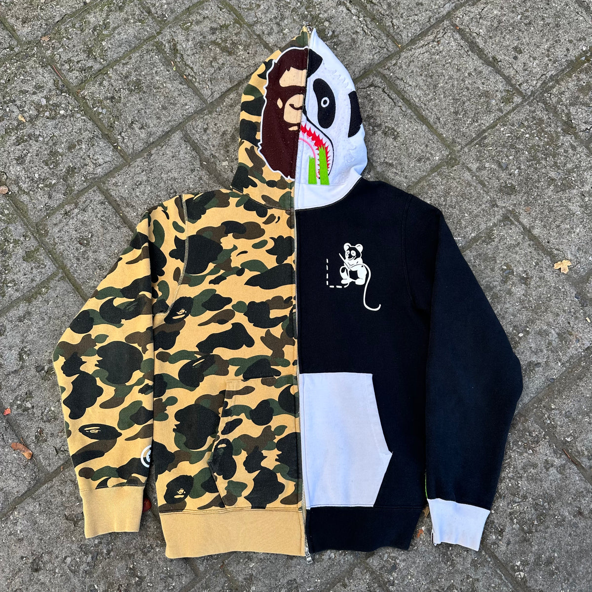 Bape 1st Camo Ape x Panda Full Zip Hoodie Size XL – My Cuzin Vintage