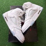 Jordan White Metallic 5s Size 9