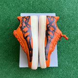 Nike Orange Skeleton Low Air Force 1s Size 10.5
