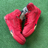 Jordan Red Suede 5s Size 7Y