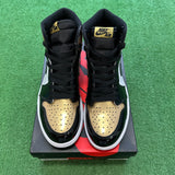 Jordan Patent Gold Toe 1s Size 9