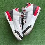 Jordan Fire Red 3s Size 7Y