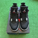 Jordan Black Canvas 4s Size 9.5