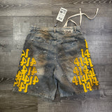 Vale Leather Patch Jean Shorts Size 32