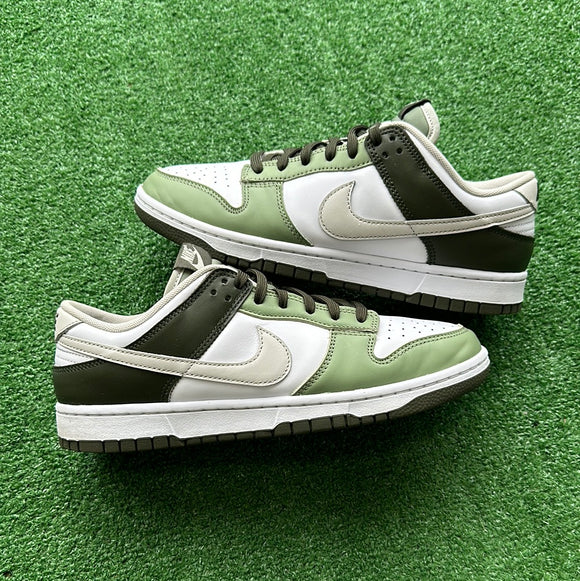 Nike Oil Green Low Dunk Size 9.5