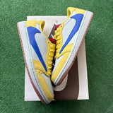 Jordan Travis Scott Canary Yellow Low 1s Size 10.5W/9M