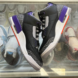 Jordan Black Court Purple 3s Size 9.5