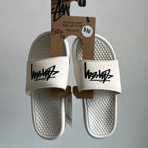 White Stussy Slide Size 6