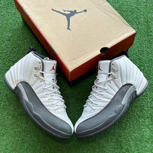 Jordan White Dark Grey 12s Size 11.5