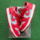 Nike Off White University Red Low Dunks Size 10.5