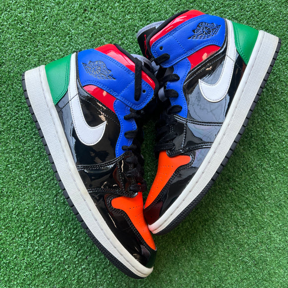 Jordan Multi Patent Mid 1s Size 9.5W/8M