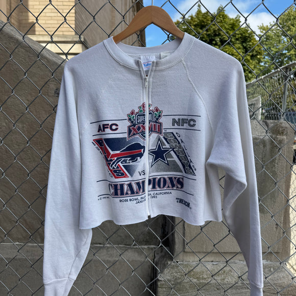 Vintage Buffalo Bills Zip Crop Top Size M