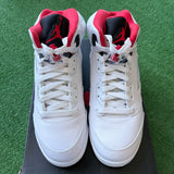 Jordan Black Tongue Fire Red 5s Size 7Y