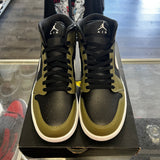 Jordan Black White Olive Mid 1s Size 10