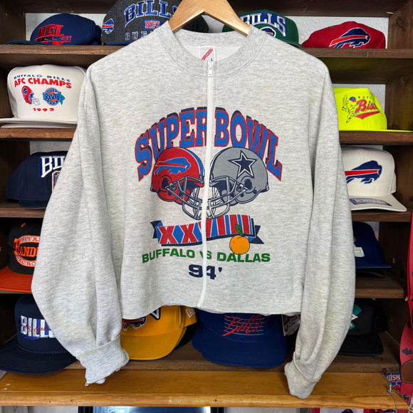 Vintage Buffalo Bills Zip Crop Top Size L