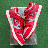 Nike Off White University Red Low Dunks Size 10.5