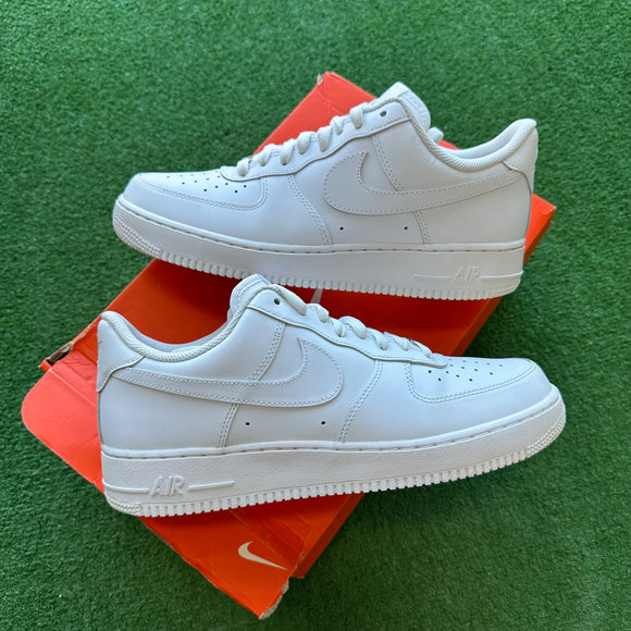 Nike White Low Air Force 1s Size 10.5