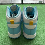 Nike Glacier Blue High Dunks Size 12