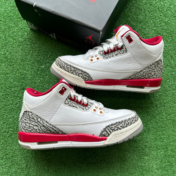 Jordan Cardinal 3s Size 6.5Y