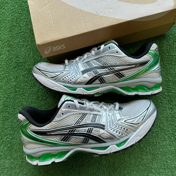 ASICS White Malachite Green Gel Kayano 14 Size 9.5