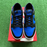 Nike Black Hyper Royal Low Dunks Size 10.5