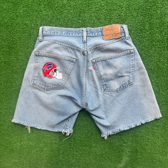 Vintage Buffalo Bills Levi Jean Shorts Size 30