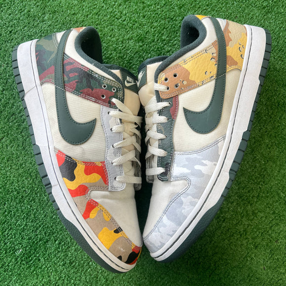 Nike Multi Camo Low Dunks Size 13