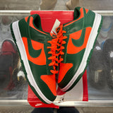 Nike Miami Hurricane Low Dunks Size 8.5