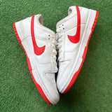 Nike White Picante Red Low Dunks Size 9.5