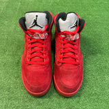 Jordan Red Suede 5s Size 9.5