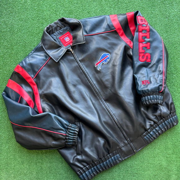 Vintage Buffalo Bills Leather Jacket Size XXL