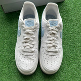 Nike White Armory Blue Low Air Force 1s Size 10W/8.5M