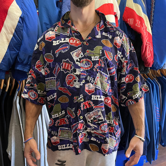 Vintage Buffalo Bills Hawaiian Shirt Size 2XL