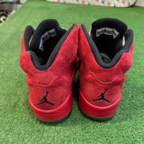 Jordan Red Suede 5s Size 9.5