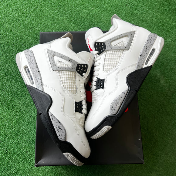 Jordan White Cement 4s Size 10