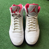 Jordan Silver Tongue Fire Red 5s Size 10