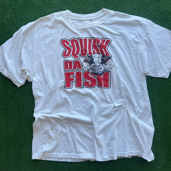Vintage Buffalo Bills Squish the Fish Tee Size XXL