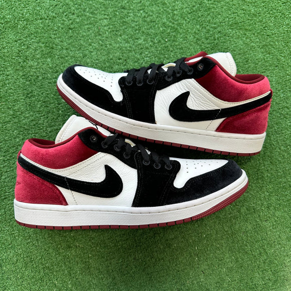 Jordan Velvet Black Toe Low 1s Size 11W/9.5M