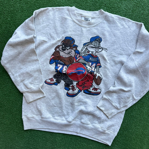 Vintage Buffalo Bills Taz & Bugs Crewneck Size L