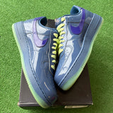 Nike Patent Leather Mystic Navy Grape Low Air Force 1s Size 10.5