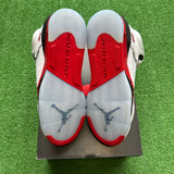 Jordan Black Tongue Fire Red 5s Size 5.5Y
