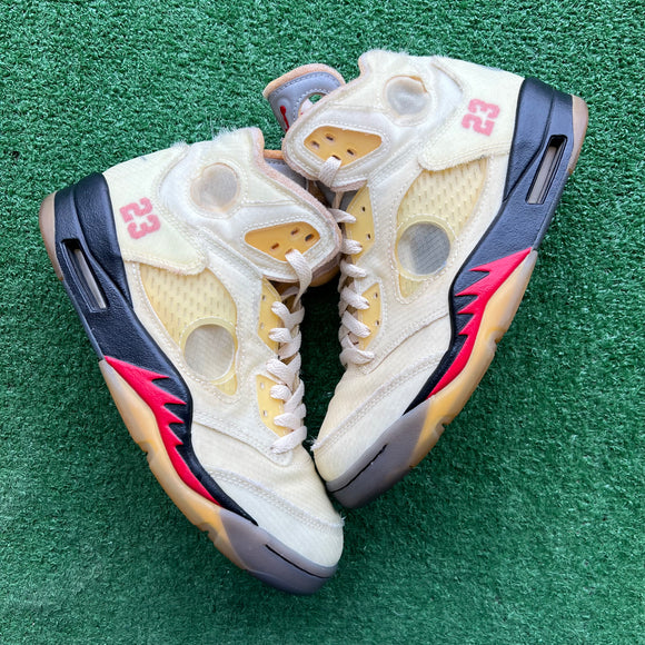 Jordan Off White Sail 5s Size 7