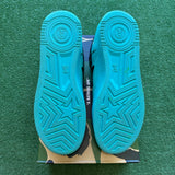 A Bathing Ape Turquoise Black Patent Leather Bapesta Size 11