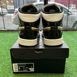 Jordan Patent Black White Gold Mid 1s Size 9