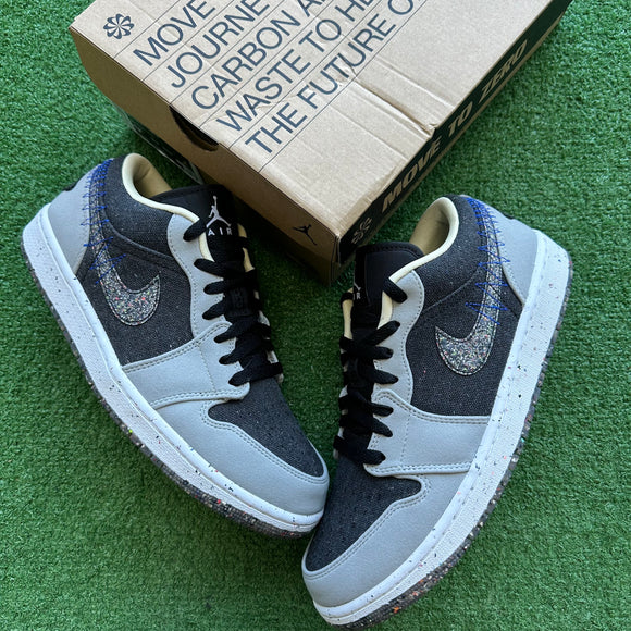 Jordan Crater Black Grey Low 1s Size 9.5