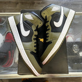 Jordan Black White Olive Mid 1s Size 10