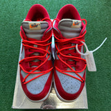 Nike Off White University Red Low Dunk Size 10.5