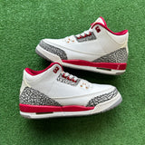 Jordan Cardinal Red 3s Size 7Y