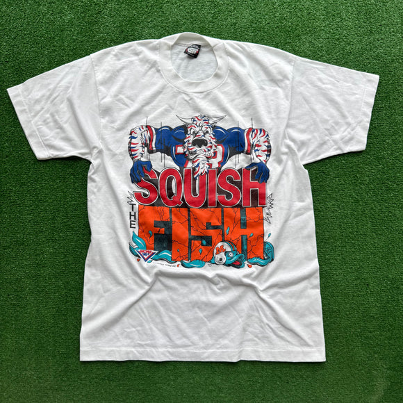 Vintage Buffalo Bills Squish the Fish Tee Size L