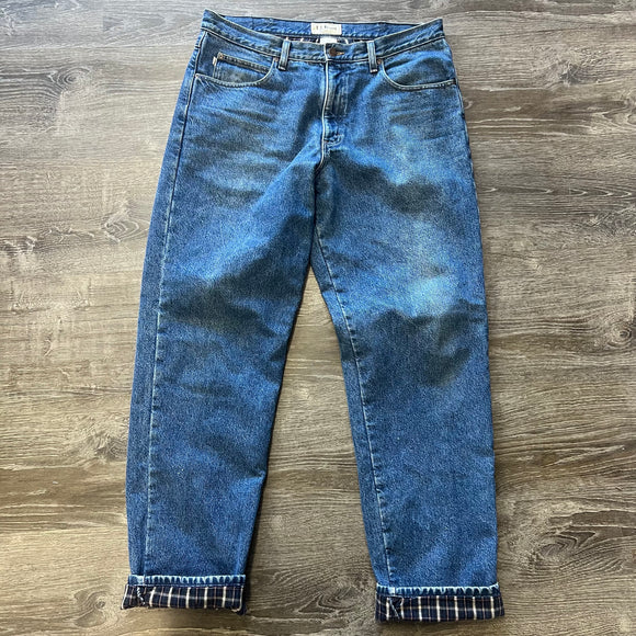 Vintage LL Bean flannel Line Jeans Size 36x34
